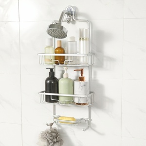 Organizador de ducha colgante para baño sin perforación, estante sobre cabezal de ducha, carrito de ducha colgante con soporte para jabón - Product Image 6