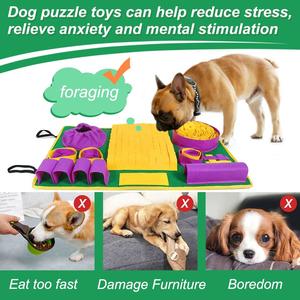 Prezzo di fabbrica portatile Snuffle tappetino resistente per animali domestici gioco del cervello giocattolo stile cartone animato Slow Eating Puzzle Mat - Product Image 3
