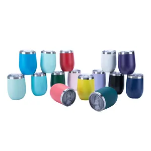 Insulated Stainless Steel Double Wall Vacuum Belly U-shaped Eggshell Cup can be Made Logo Business Anniversary Souvenir Items