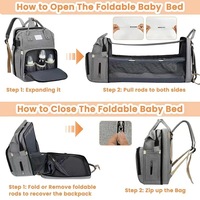 Lit de Bébé Pliant Portable Tendance Étanche avec Matelas à Langer Grande Capacité, Sac de Maman et Sacs à Couches Cabas