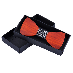 Noeuds <span class=keywords><strong>papillon</strong></span> en <span class=keywords><strong>bois</strong></span> faits à la main avec boîte cadeau pour hommes - Product Image 3