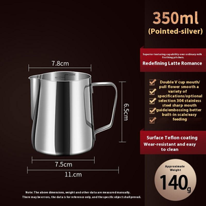 Machine à café portable, tasse à latte - Acier inoxydable, style zen, pointe pointue pour une mousse facile - Product Image 4