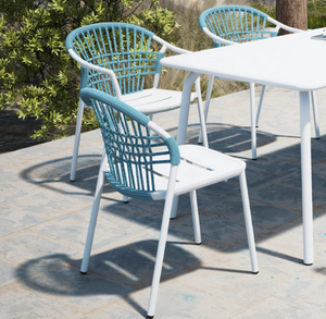 Set di Mobili da Esterno Moderni e Durevoli in Corda Intrecciata con Telaio in <span class=keywords><strong>Alluminio</strong></span>, Protezione UV, Facile Manutenzione, 6 Posti, per Cortile, Hotel e Uso Commerciale - Product Image 3