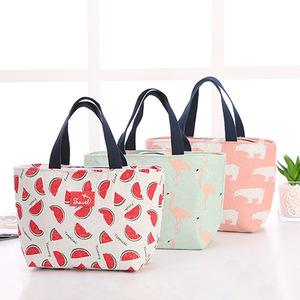 Sac à lunch isotherme portable de style nordique avec imprimé ours, poisson et flamant rose pour pique-nique en plein air - Product Image 2