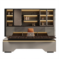 Ensemble de mobilier de bureau modulaire complet au design moderne et luxueux, bureau de direction en forme de L, chaise de bureau