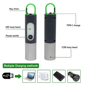 Nhà máy cung cấp LED torchlight sạc cầm tay di động cắm trại đèn lồng đêm đèn với móc Loại-C - Product Image 4