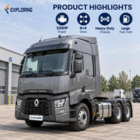 Camion tracteur poids lourd RENAULT TRUCKS T HIGH 520 6x4 520HP Nouveau tracteur routier pour le transport de conteneurs