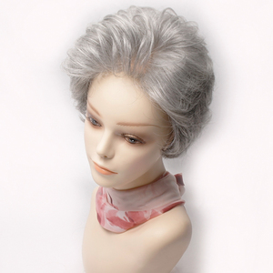 Peluca WIGTS Chic Gris Mezcla, Cabello Humano Anudado a Mano, 6 Pulgadas, 50% Gris Mezcla, 80% Gris, Tacto Suave, Extensión Natural - Product Image 5