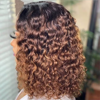 Pelucas de Cabello Humano Remy Brasileño Virgen con Ondas Profundas y Frente de Encaje Transparente HD 13x4 al por Mayor para Mujer