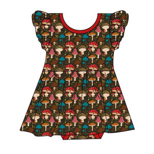 Baju Bayi Perempuan Bahan Bambu Spandex, Gaun Bodysuit Bayi Baru Lahir, Pakaian Bergaya Ruffle di Bahu, Lengan Panjang, Romper Anak Kecil, Baju Onesie, Gaun Berputar - Product Image 3