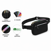 Sac banane bandoulière en nylon recyclé avec logo personnalisé pour le voyage, vente en gros, fabricant OEM