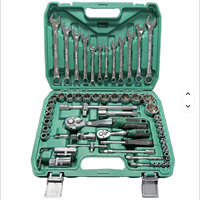 Kit d'outils manuels en plastique de 61 pièces avec mallette rigide, clé à cliquet métrique, OEM, réparations mécaniques automobiles, ensemble d'outils durables