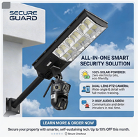 Lampe de sécurité solaire extérieure avec caméra intégrée 4G/Wi-Fi, lampadaire solaire avec caméra CCTV