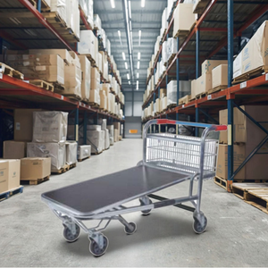 Yüksek kaliteli depo 500KG depolama çelik Platform kargo lojistik market arabası - Product Image 4