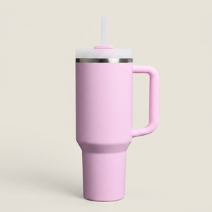 Gobelet isotherme de luxe en acier inoxydable de 40 oz avec poignée, impression de logo personnalisé, idéal pour les cadeaux et les voyages - Product Image 1