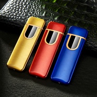 Briquet électronique créatif en métal à chargement USB, coupe-vent, à induction par empreinte digitale, avec fonction LED et résistance chauffante, idéal pour les cadeaux d'affaires