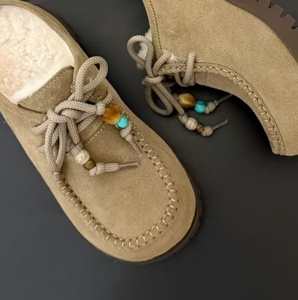 Botas sin cordones Boken con correa de cuentas de la serie Marrad Color Series, capa exterior de forro polar grueso, suela gruesa dentada y acolchado de algodón. - Product Image 6