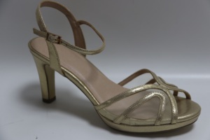 Sandalias de Tacón de Aguja Doradas de Lujo para Mujer, con Tiras Cruzadas, <span class=keywords><strong>Plataforma</strong></span>, Punta Abierta, para Verano - Product Image 6