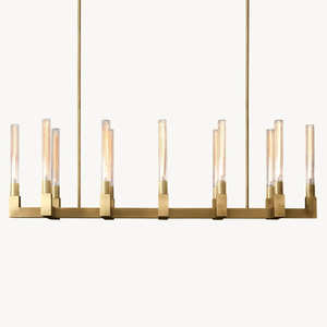 Lámpara de Techo Rectangular de Cobre de Diseño Moderno y Lujoso Americano para Comedor, Sala de Estar o Restaurante, Lámparas Colgantes de Latón y Cobre - Product Image 2