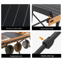 Table de camping portable modulaire en aluminium à 5 unités, table de barbecue réglable et pliable, table de cuisine d'extérieur pour pique-nique