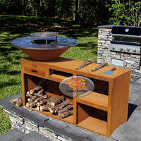 Barbecue Robuste en Métal Grills Nouveau Design Européen pour Jardins Cuisines Foyer Barbecue d'Extérieur en Acier Corten au Charbon