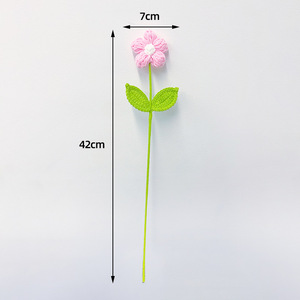 Fleur en fil tricoté à la main pour la décoration moderne de la maison et du bureau, cadeaux de fêtes, fleurs en fil - Product Image 4