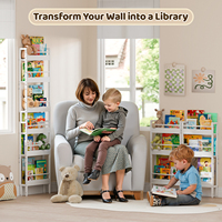 Bibliothèque étroite pour enfants avec étagères ouvertes, organisateur de jouets et de livres pour chambre d'enfant et salle de jeux, mobilier blanc pour enfants