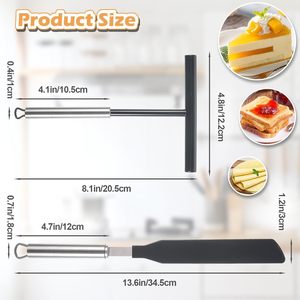 Kit Écologique Spatule à Crêpes en Nylon, Silicone et Acier Inoxydable avec Distributeur de Pâte et Épandeur à Crêpes pour la Cuisson des Crêpes - Product Image 3