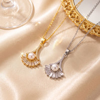 Collier en cuivre léger de luxe avec zircon et perles pour femme, pendentif feuille de Ginkgo, chaîne de clavicule, bijoux élégants et polyvalents, vente en gros