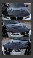 ICOOH Kit bodi serat karbon gaya balap, kap mesin depan untuk BMW M3 E90 E92 E93