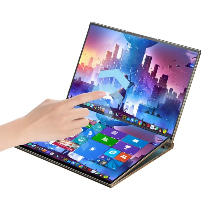 2024 New 14 Inch IPS Full Touch Dual Screen Laptop 360-Degree Rotation 16GB 512 SSD 1TB SSD Intel Graphics