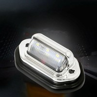 Éclairage de plaque d'immatriculation LED, chrome noir, base ovale, blanc, 12V 24V, camion, remorque, fourgonnette, camping-car, caravane, étanche