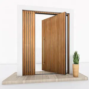 Puerta de Villa de lujo, pivote de puerta de madera de roble sólido, diseño de puerta delantera