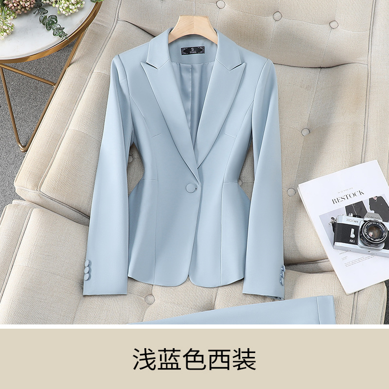 light blue suit