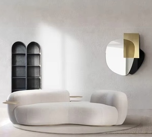 Canapé de luxe nordique au design incurvé créatif, en tissu écologique, couleur crème, ensemble de meubles pour appartement, hôtel, salon - Product Image 4
