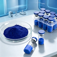 Poudre lyophilisée de tripeptide de cuivre-1 de qualité cosmétique GHK-Cu à 99,9 % de pureté, matière première de collagène de haute qualité CAS