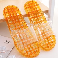 Chaussons de massage pour femmes, pour salle de bain, d'intérieur, d'été, transparents, en cristal, creux, antidérapants, à séchage rapide, pour la douche domestique