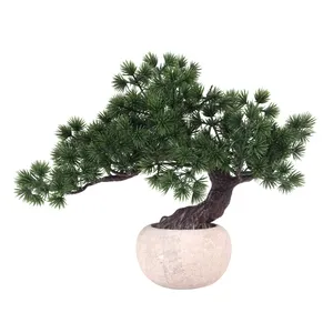 G86-4 grosir rumput buatan Mini pohon Bonsai pot pinus Jepang untuk dekorasi rumah dalam ruangan