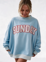 Sweater Wanita Mock Neck Model Asimetris 400gsm Katun Fleece Oversized Hangat untuk Musim Dingin