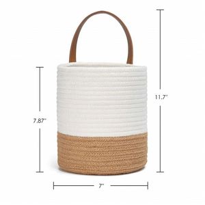 Set di 6 Cesti Sospesi Sferici in Erba Marina Naturale, Vasi Decorativi <span class=keywords><strong>da</strong></span> Parete con Vassoio Raccogligocce in Plastica, Stile Boho - Product Image 5
