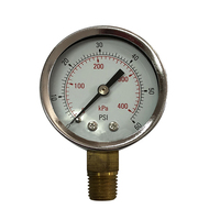 50MM 63MM Semi Stainless Steel Pressure Gauge Chrome Plated Hydraulic Vacuum Manometer Brass Connection Gauge MOD.111AL