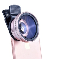 Objectif Professionnel Universel HD pour Smartphone 37MM 0.45X 49UV Grand Angle + Macro Deux en Un pour Photographie de Tourisme et de Fleurs