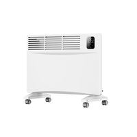 Radiateur électrique à convection naturelle sans ventilateur, avec base à roulettes mobiles et écran tactile LCD, pour chauffage d'intérieur, idéal pour salle de bain et zones sèches