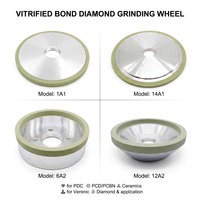 Meule diamantée vitrifiée 1A1 6A2 12A2 14A1 pour outils de coupe PCD CBN PCDB