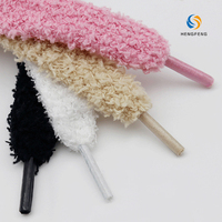 Usine directe 15mm lacets plats en peluche Noël coloré Ins élégant large Design Durable Polyester matériel moelleux Look flou
