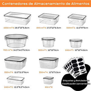 34pcs BPA-free thực phẩm lưu trữ container với dễ dàng Snap có nắp đậy nhà bếp thực phẩm nhựa trong suốt ăn trưa Box Set - Product Image 3