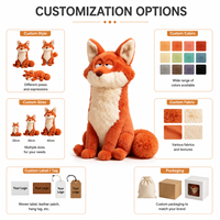 Peluche personnalisée en forme de renard, directement de l'usine, à partir de vos designs (OEM/ODM), poupée de personnage en peluche pour marques IP originales