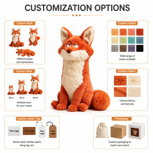 Peluche personnalisée en forme de renard, directement de l'usine, à partir de vos designs (OEM/ODM), poupée de personnage en peluche pour marques IP originales - Product Image 5
