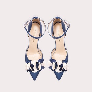 Sandali con Cinturino <span class=keywords><strong>Blu</strong></span> Decorazione Floreale Punta a Spillo <span class=keywords><strong>Eleganti</strong></span> Tacchi a Spillo da Donna Taglie Grandi <span class=keywords><strong>Scarpe</strong></span> con Tacco Alto - Product Image 3