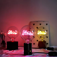 Ampoule LED décorative Edison personnalisable, série G125, motif « Hello Love Dream »